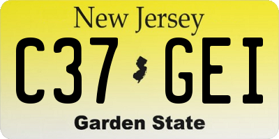 NJ license plate C37GEI