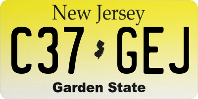 NJ license plate C37GEJ