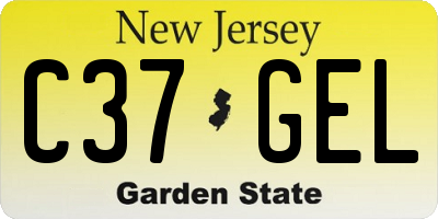 NJ license plate C37GEL