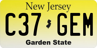 NJ license plate C37GEM