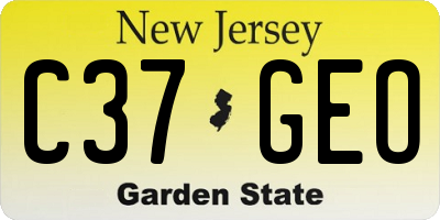 NJ license plate C37GEO