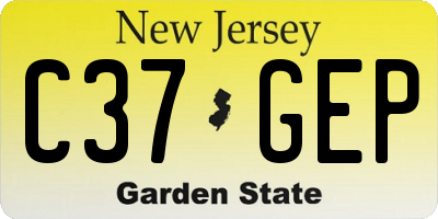 NJ license plate C37GEP