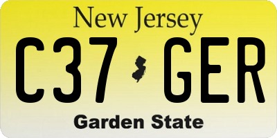 NJ license plate C37GER