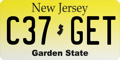 NJ license plate C37GET