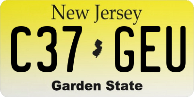 NJ license plate C37GEU