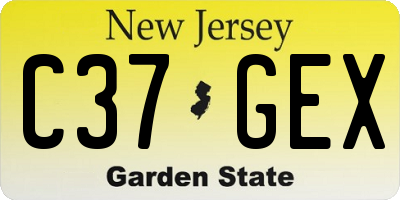 NJ license plate C37GEX