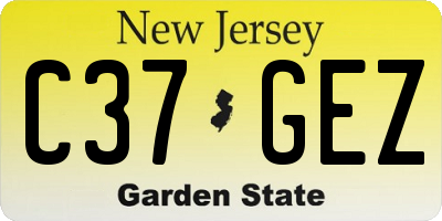 NJ license plate C37GEZ