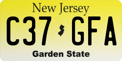 NJ license plate C37GFA
