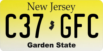 NJ license plate C37GFC