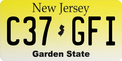 NJ license plate C37GFI