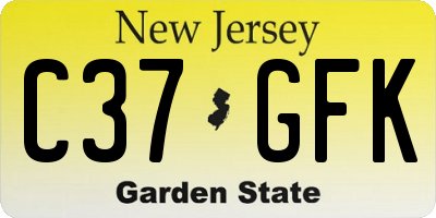 NJ license plate C37GFK