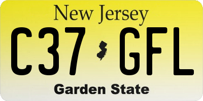 NJ license plate C37GFL