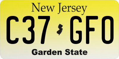 NJ license plate C37GFO