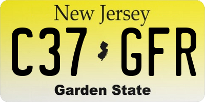 NJ license plate C37GFR