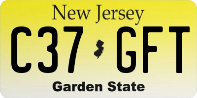 NJ license plate C37GFT