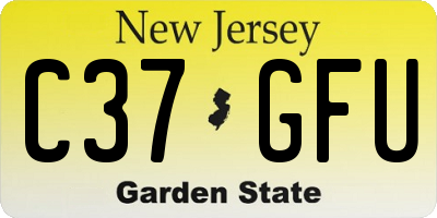 NJ license plate C37GFU