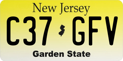 NJ license plate C37GFV