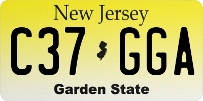 NJ license plate C37GGA