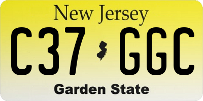 NJ license plate C37GGC