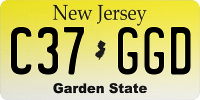 NJ license plate C37GGD