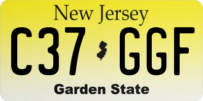 NJ license plate C37GGF