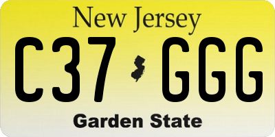 NJ license plate C37GGG