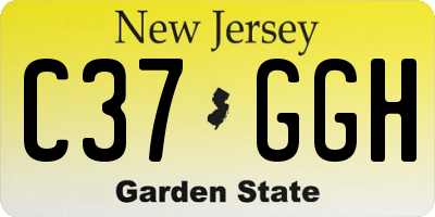 NJ license plate C37GGH