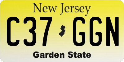 NJ license plate C37GGN