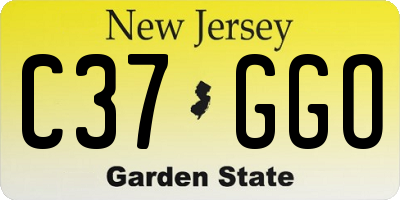NJ license plate C37GGO