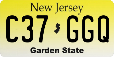 NJ license plate C37GGQ