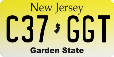 NJ license plate C37GGT