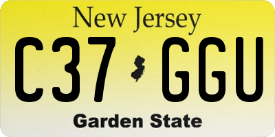 NJ license plate C37GGU