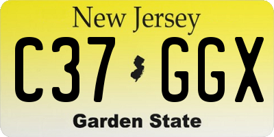 NJ license plate C37GGX