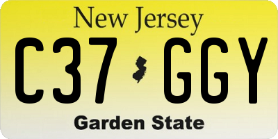 NJ license plate C37GGY