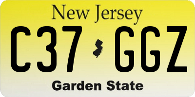 NJ license plate C37GGZ