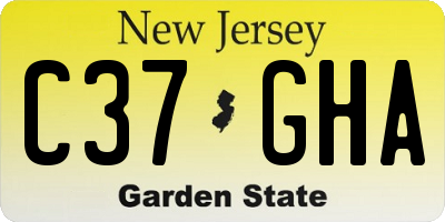 NJ license plate C37GHA