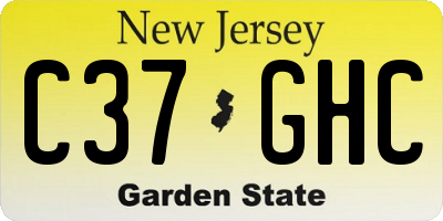 NJ license plate C37GHC