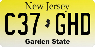 NJ license plate C37GHD