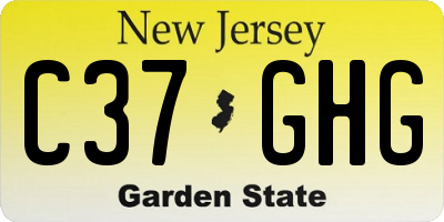 NJ license plate C37GHG