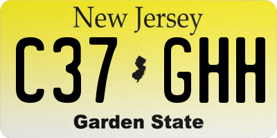 NJ license plate C37GHH