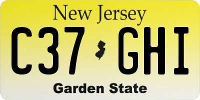 NJ license plate C37GHI