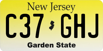 NJ license plate C37GHJ
