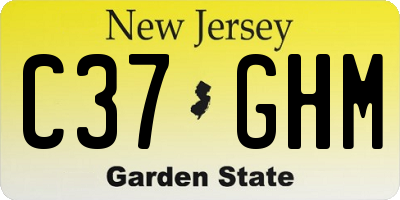 NJ license plate C37GHM