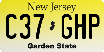 NJ license plate C37GHP