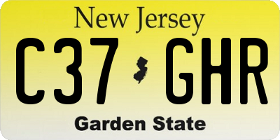 NJ license plate C37GHR