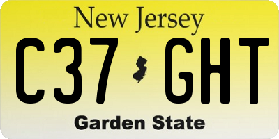NJ license plate C37GHT