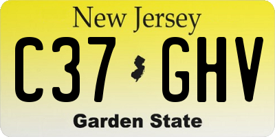 NJ license plate C37GHV