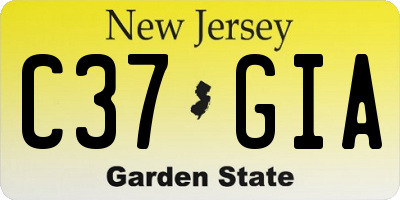 NJ license plate C37GIA