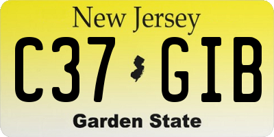 NJ license plate C37GIB