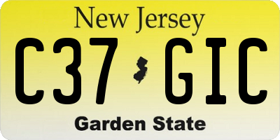 NJ license plate C37GIC